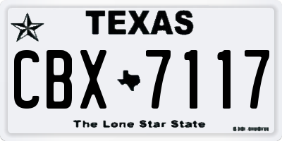 TX license plate CBX7117
