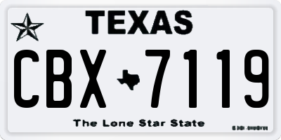 TX license plate CBX7119