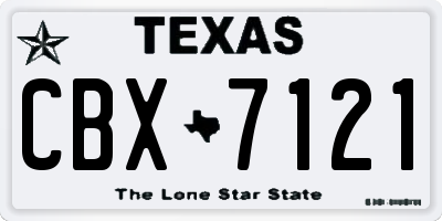 TX license plate CBX7121