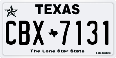 TX license plate CBX7131