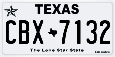TX license plate CBX7132