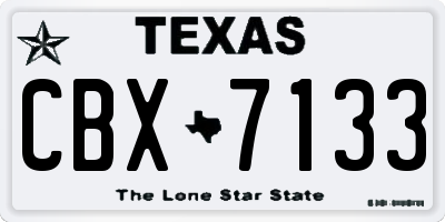 TX license plate CBX7133