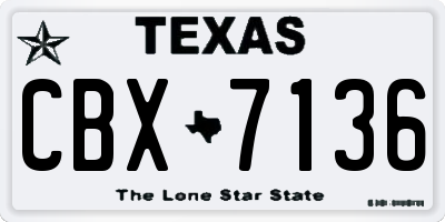 TX license plate CBX7136