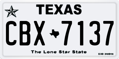 TX license plate CBX7137