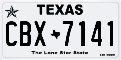 TX license plate CBX7141