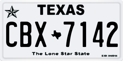TX license plate CBX7142