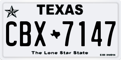 TX license plate CBX7147