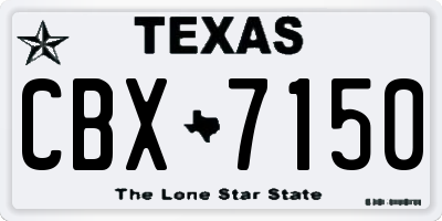 TX license plate CBX7150