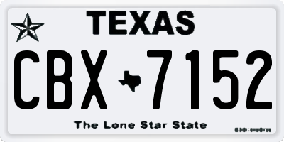TX license plate CBX7152
