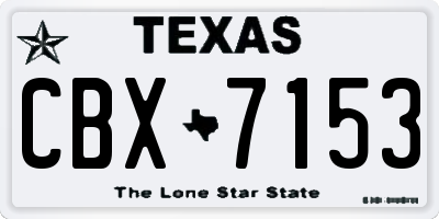 TX license plate CBX7153