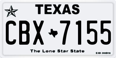 TX license plate CBX7155