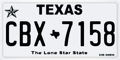 TX license plate CBX7158