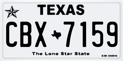 TX license plate CBX7159