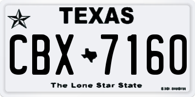 TX license plate CBX7160