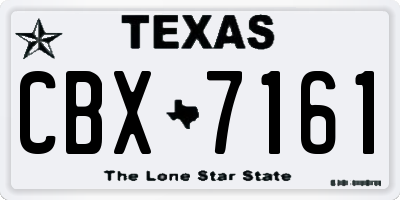 TX license plate CBX7161