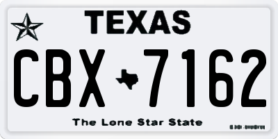 TX license plate CBX7162