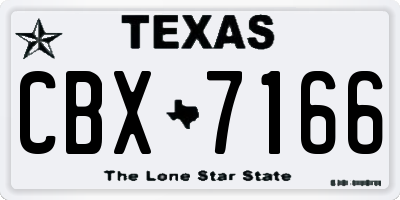 TX license plate CBX7166