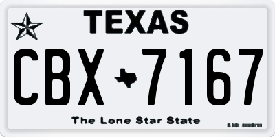 TX license plate CBX7167