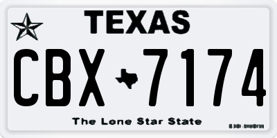 TX license plate CBX7174