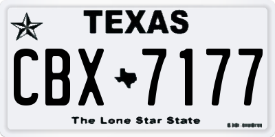 TX license plate CBX7177