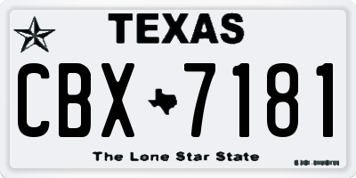 TX license plate CBX7181