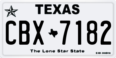 TX license plate CBX7182