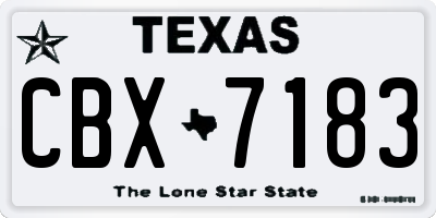TX license plate CBX7183