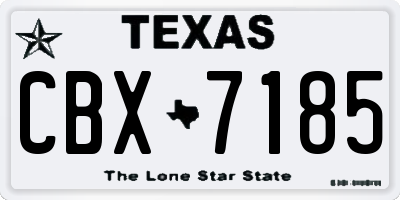 TX license plate CBX7185