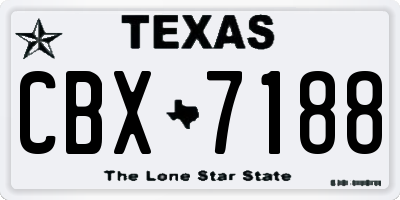 TX license plate CBX7188