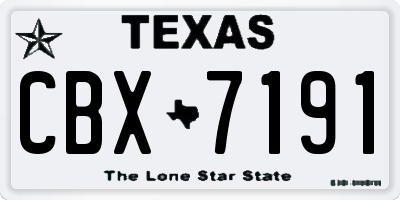 TX license plate CBX7191