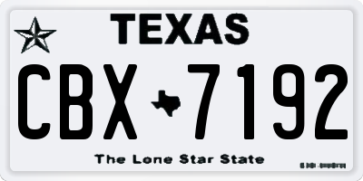 TX license plate CBX7192