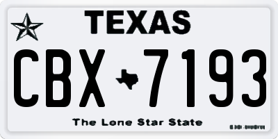 TX license plate CBX7193