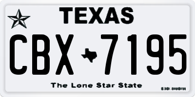 TX license plate CBX7195