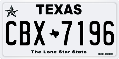 TX license plate CBX7196