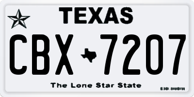 TX license plate CBX7207