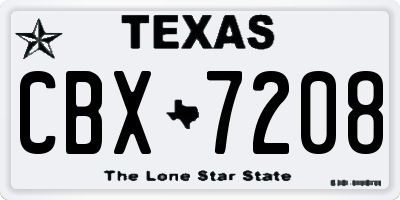 TX license plate CBX7208