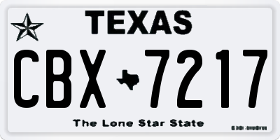 TX license plate CBX7217