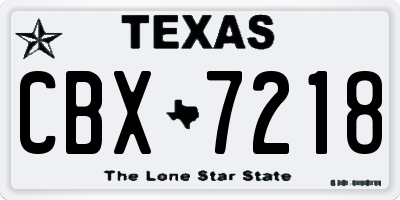 TX license plate CBX7218