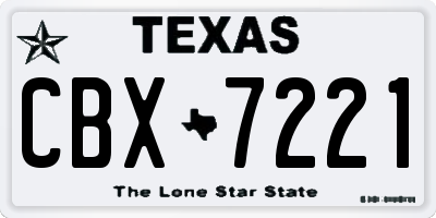 TX license plate CBX7221