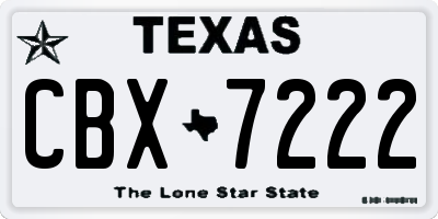 TX license plate CBX7222