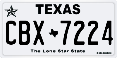 TX license plate CBX7224