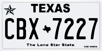 TX license plate CBX7227