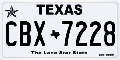 TX license plate CBX7228