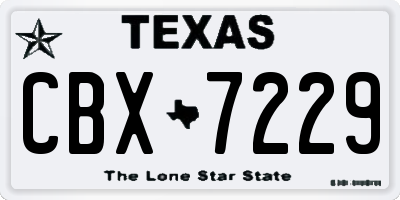 TX license plate CBX7229