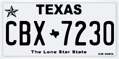 TX license plate CBX7230
