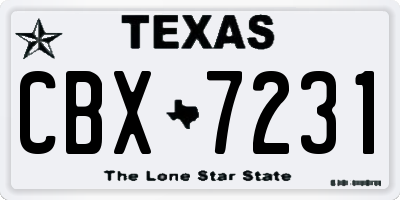TX license plate CBX7231
