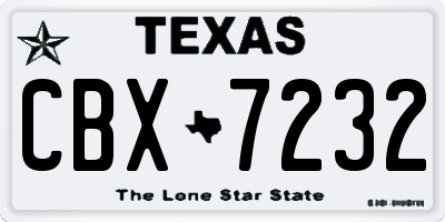 TX license plate CBX7232