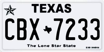 TX license plate CBX7233