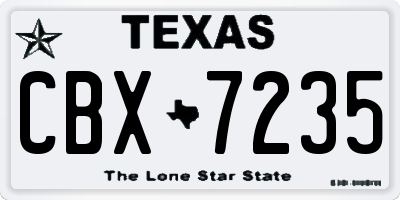TX license plate CBX7235