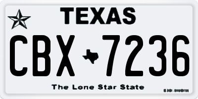 TX license plate CBX7236